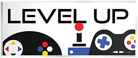 Level Up Gaming Controllers, 7 x 17 Inch Mounted Print on Wall Plaque