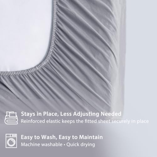 GYLACELU 4 Pcs Hospital Bed Sheets for Home Use with Blanket (Gray) - 3