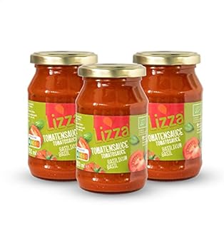 Lizza - Low Calorie Tomato Sauce - 102 kcal per Serving - 3X 250ml - No Added Sugar/Artificial Ingredients - Organic Pasta Sauce - Tomato & Basil Sauce for Pasta
