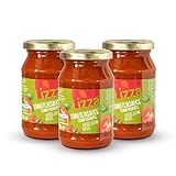 Lizza Bio Tomatensauce | Italienische Kräuter | Ohne Zuckerzusatz | Ohne Künstliche Zusatzstoffe | Glutenfrei & Vegan | 100% Bio | 3x 250ml Gläser (Reicht für 6 Pizzen oder 9 Nudelgerichte)