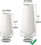 11 Inch Tall Matt White Ceramic Vases for Flowers & Pampas Grass, Classic Rustic Style Decorative Vase for Home Decor Table Centerpieces
