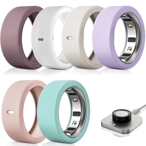 超薄型リングプロテクター 6個パック Oura Ring Gen 4/4 セラミック/Oura Ring Gen 3、シリコンOuraリングカバー ワークアウトアクセサリー メンズ、レディース、カバーLで直接充電 12 13 14 15用（Amazon）