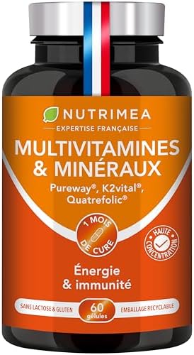 Multivitamines et Minéraux – 26 Nutriments - Vitamines A, B, C, D...