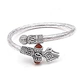 Aleafa Armlet Presents Designer Bracelet Kada for Men (Silver - Om,Trishul,Rudraksha,Damroo) #Aport-3073