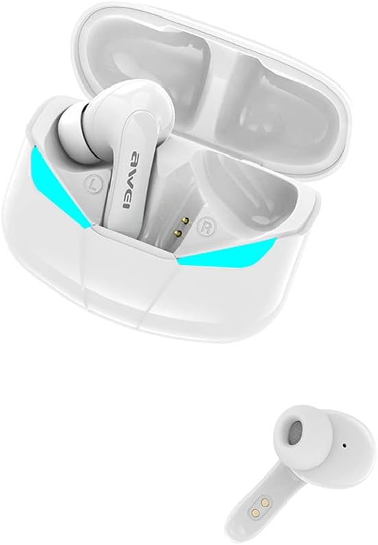 TWS Wireless in-Ear Earbuds Bluetooth 5.0 Headphones Built-in HD Mic Premium HiFi Stereo Sound IPX5 Waterproof Headset for Games and Sport,White