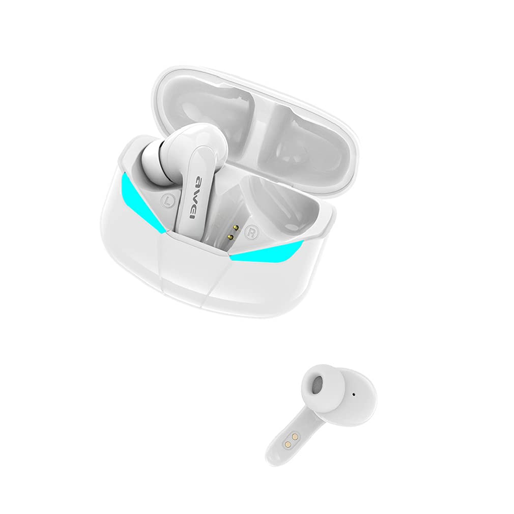Inalámbrico In-Ear Auriculares Bluetooth 5.0 Auriculares Incorporados HD Mic Premium HiFi Sound Sound IPX5 Auriculares Impermeables para Juegos Y Deporte,Blanca