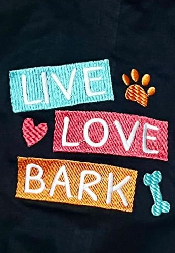 Image of Premium 240 GSM Cotton Small Dog T-Shirt | inchLive Love BARK inch Embroidered Dog T-Shirt | Black Colour | Cozy Small Dog Wear (M)