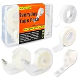 ARK Survivor Tape Variety Pack 5 Types Include Double Sided, Clear, Masking, Invisible, Glue Point Dots Multipurpose Adhesive Set for Party Prep Gift Wrap Office Home Assorted Tape Dispenser Bundle