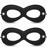 TideTaho Adjustable Black Superhero Eye Masks – Family Costume Play, Halloween Dress-Up, Multi-Role & Party Masks (2 PCS)