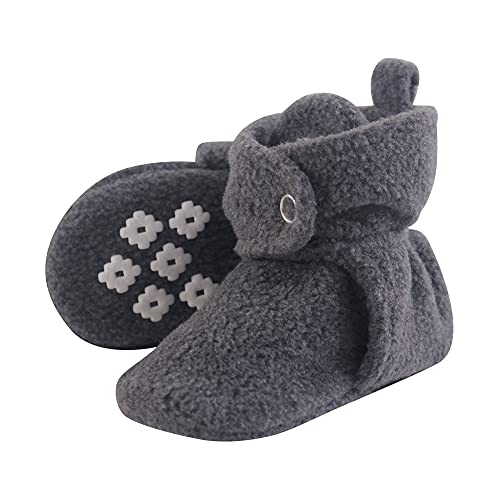 Little Treasure Unisex Baby Cozy Fleece Booties, Heather Charcoal, 0-6 Months