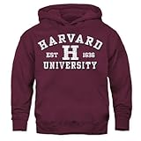 Barnesmith Harvard University Crimson Youth Unisex Hooded Sweatshirt, Vintage, Maroon, Medium