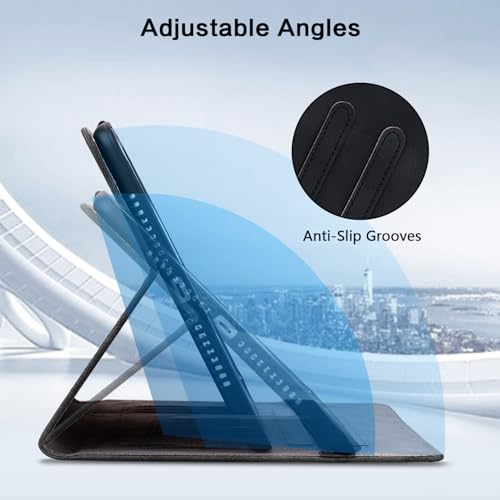 Coque Samsung Galaxy Tab S8 S7 antichoc en simili cuir embossé lys noir - 7