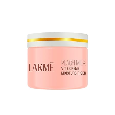Lakme Peach Milk Soft Crme Light Moisturizer for Face 300 g, Daily Lightweight Face Lotion with Vitamin E for Soft Skin- Non Sticky 24h Moisture
