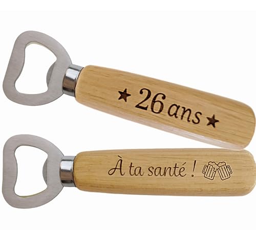 26 Years Personalised Engraved Wooden Bottle Opener on Two Sides – 26th Birthday Gift for Men Birthday Gift Idea for Women 26 Years Personalised Engraved Wooden Bottle Opener on Two Sides – 26th Birthday Gift for Men Birthday Gift Idea for Women