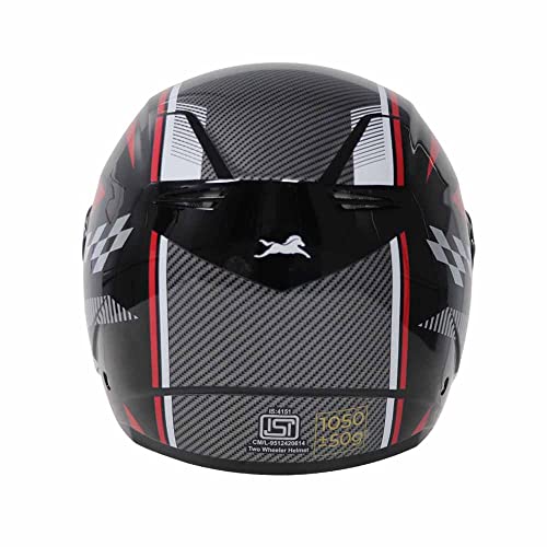 Image of TVS XPOD LT Helmet for Men-ISI Certified, EPS Impact Absorption, Plush Comfort Interiors-Premium Bike Helmet for Safety & Comfort (Black Red-L)