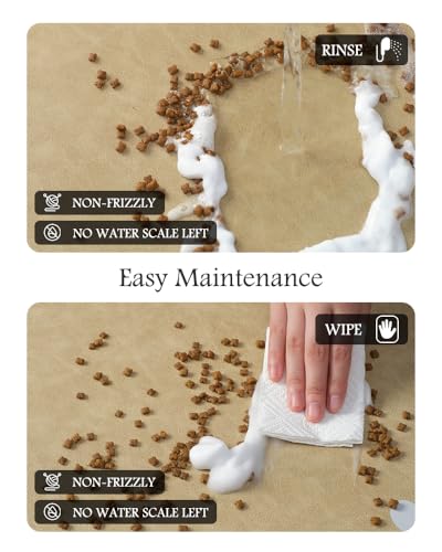 Image of Pet Feeding Mat-Absorbent Dog Mat for Food and Water Bowl-No Stains Quick Dry Water Dispenser Mat-Dog Accessories Pet Supplies-Bowl for Messy Drinkers（Beige,12 inchx19 inch