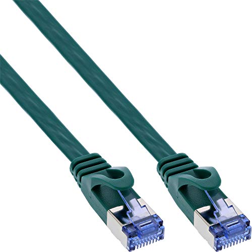 Preisvergleich Produktbild InLine Patchkabel flach, U / FTP, Cat.6A, grün, 10m