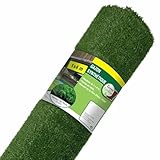 TERRE JARDIN Rollo de césped Artificial 1x4 Metros | Altura de Fibra 10 mm | Ideal para Exteriores, Piscinas, terrazas, Balcones, Jardines | Acabado Natural | Color Verde y Negro