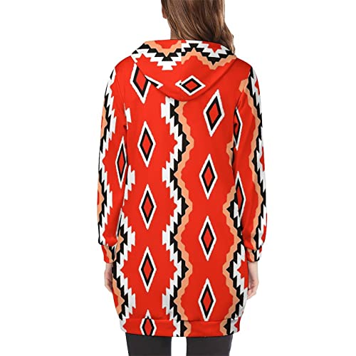 Baikutouan Native American Pattern Women's Zip Up Hoodies Casual Sweatshirt Long Windbreaker Hooded Jacket Coat 5Xl #TOP1
