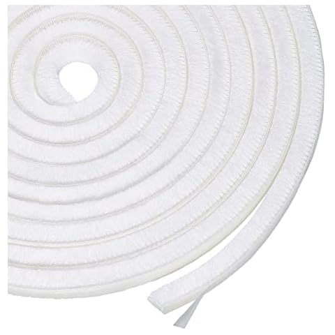 Zengest Brush Seal Door Seal Self-Adhesive 9 mm (W) x 9 mm (D) x 5 m (L), Windproof Dustproof Door Window Sealing Tape Self-Adhesive Brush Strip, Draught Excluder for Doors Cover