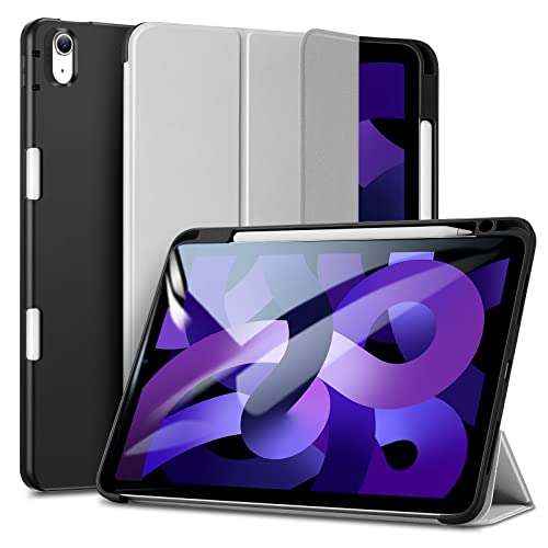 Image of ESR for iPad Air 5th Generation Cover (2022), iPad Air 4th Generation Cover (2020), with Pencil Holder, Soft Flexible Case, Rebound Series Case, Grey