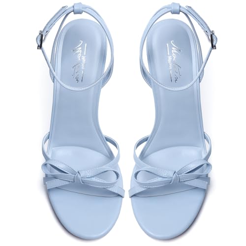 Image of Mostrin Strappy Heels for Women Ankle Strap Heels Women's Heeled Sandals for Party Prom Wedding