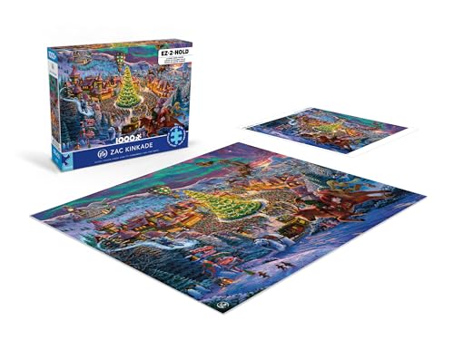 Puzzle CEACO Zachary Kinkade Santa's North Pole Grande - 1000 piezas, hecho en USA, tablero reciclado, tamaño terminado 26.6 x 19 pulgadas, incluye póster miniatura 4
