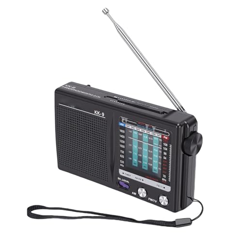 Radio portátil AM FM SW con toma para auriculares color negro