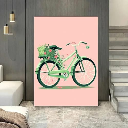 Tableau vélo rose moderne pour créer une ambiance douce dans votre chambre à coucher
