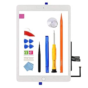JPUNG Screen Replacement for iPad 6 6th Gen Digitizer 2018 9.7″, Only for iPad 6th Generation A1893 A1954 Touchscreen, Home Button(No TouchID), Full Repair Kit+ Video Tips