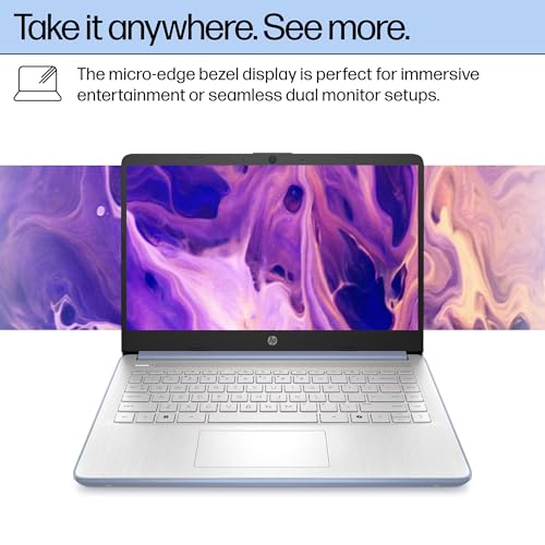 Image of HP Flagship 14 inch Laptop Computer for 2026 Business Student with Office Suite, Copilot AI, Intel Quad-Core CPU, 4GB RAM, 628GB Storage (128GB UFS+500GB Ext), Wi-Fi 6, HubxcelAccs, Win 11 Pro, Sky Blue