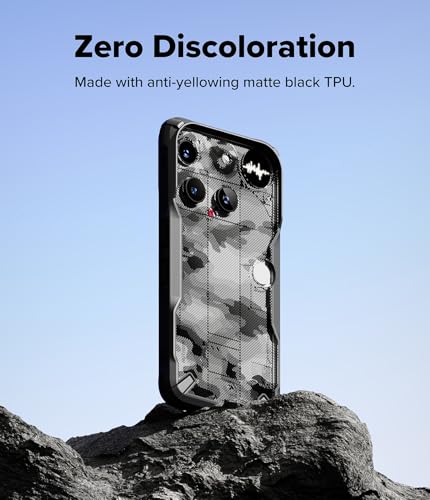 Image of Ringke Fusion-X Compatible with Nothing Phone (3) Case Back Cover Transparent Hard Back Soft Flexible TPU Bumper Scratch Resistant Shockproof Protection - Camo Black