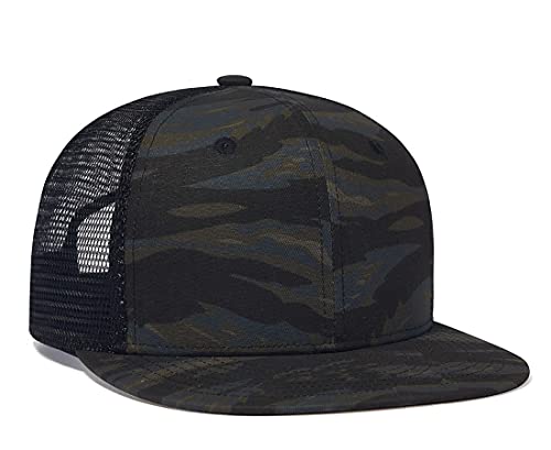 Camouflage Trucker Cap,Camo Army Flat Bill Snapback Hat for Men Women Adjustable Mesh Baseball Caps