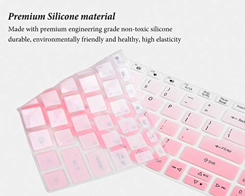 Keyboard Cover Skin For Acer Aspire 5 Slim Laptop 15.6” A515-55 A515-55T A515-55G A515-43 A515-44G A515-54 A515-54G,2022 Acer Aspire 3 A315-59 58 57 24P/Acer Aspire 5 Protective Skin-Gradual Pink #TOP3
