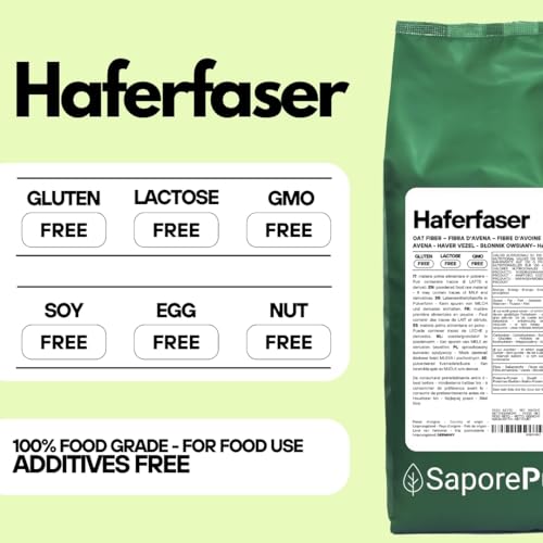SaporePuro Haferfaser 500 gr - Glutenfrei - Natürliche Ballaststoffquelle