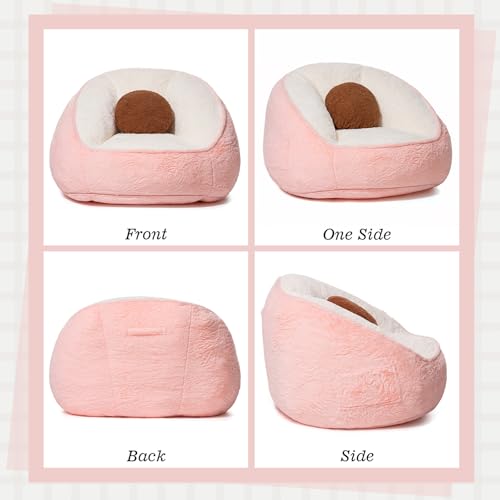 HOMMPA 3FT Bean Bag Chair with Pocket Faux Rabbit Fur Bean Bag for Teens & Kids Comfy Lounge Lazy Floor Sofa Accent Chair for Living Room, Bedroom,Dorm,Peach Pink - image 6