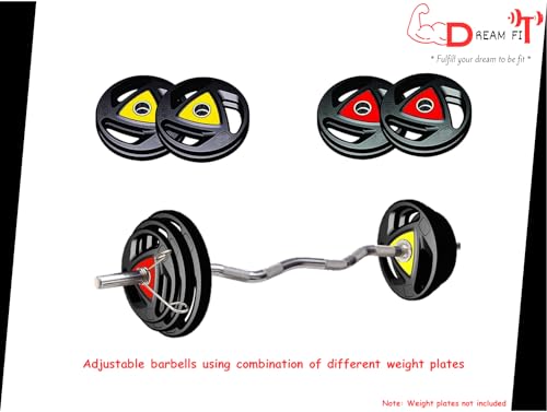Image of DREAM FIT Premium Solid Chrome Plated 3 feet Curl Rod (25mm thick) with pair of spring locks - barbell bar for home gym