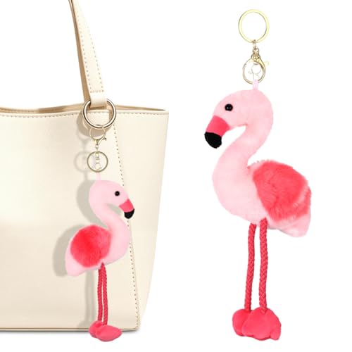Porte-clés flamant rose peluche décoration sac à dos et accessoire téléphone