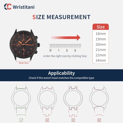 Image of Wristitani 3 Pack 18 /19 /20 /21 /22 /24mm Top Genuine Leather Watch straps | Vintage Wristband Suitable for Classic Quartz Mechanical Smartwatches for Men
