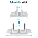 JARLINK Vertical Laptop Stand, Adjustable Aluminum Desktop Holder, Silver - Image 2