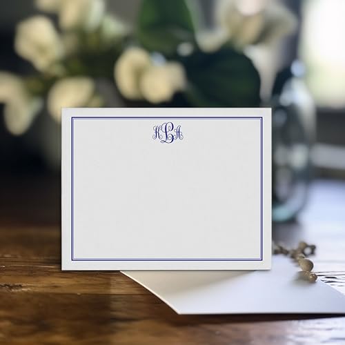 Modern Pink Paper Monogrammed Stationary Cards thumb #1