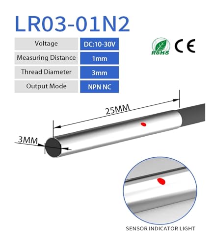 Sensor M3 NPN NC soluciona el posicionamiento en espacios reducidos con detector inductivo mini 3