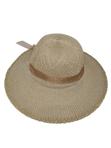 Chapéu Praia Feminino Aba Larga Palha Floppy