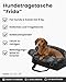 Larkson Hundetragetasche Schwarz - Frida - Aufklappbare Hundetasche für Kleine Hunde bis 8kg - Transporttasche für Hunde & Katzen - Unterwegs als Körbchen Nutzbar