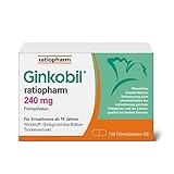 Ginkobil ratiopharm 240 mg Filmtabletten: Pflanzliches Arzneimittel mit Ginkgo biloba-Extrakt - wenn Vergesslichkeit den Alltag bestimmt, 120 Filmtabletten