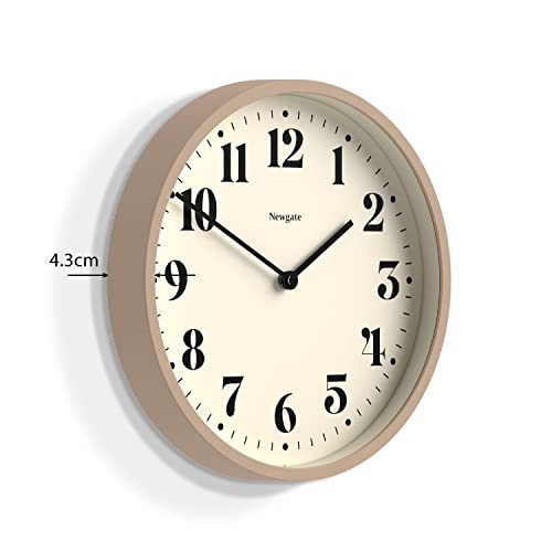 Newgate® Number Four Modern Wall Clock - Small Wall Clocks - Round Clock - Kitchen Clock - Clocks For Living Room - Office Clock - Contemporary Case - Minimalist Dial (Stone) #TOP3