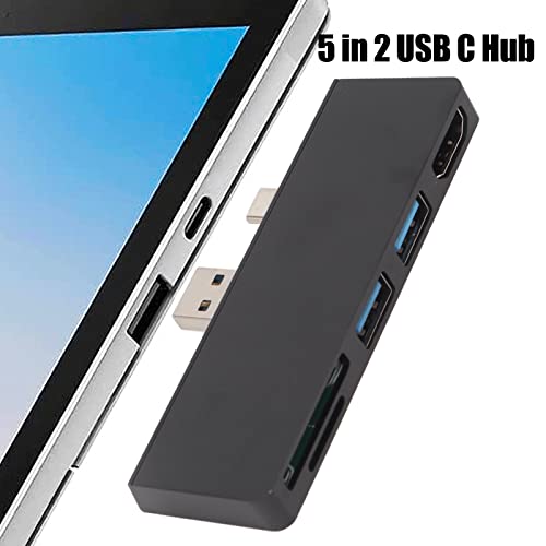 Hub USB-C 5 en 2 Pro 7 en aluminium noir haute finition - 5