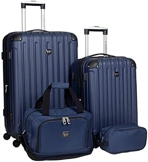Travelers Club 4 Piece Luggage Set, Navy Blue, 4 PC
