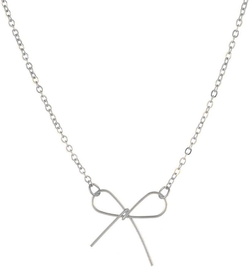 Bow Necklace for Women Gold Silver Bow Necklace Fashion Bow Pendant Necklace Bow Necklace Jewelry Perfect jewelry for Women