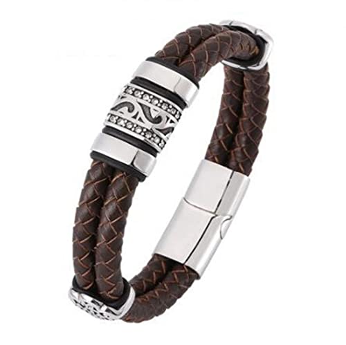 Bracelet cadeau idéal pour hommes et femmes - Bijou classique en cuir tissé